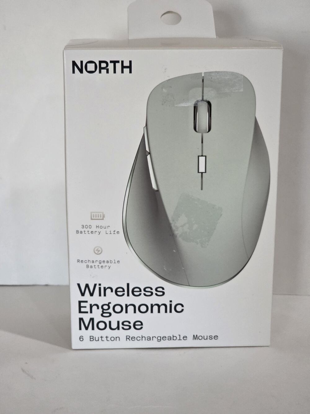 North Wireless Ergonomic 6 Button Mouse Mint Green Rechargeable USB-C 1600 DPI